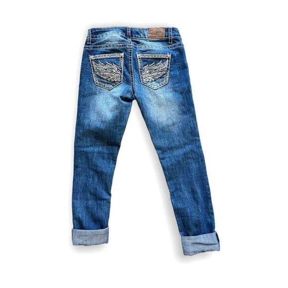 Juniors Womens Zco Faith Barlow Embellished Skinny Cuffed Stonewash Jeans - Sz 1 - Picture 3 of 3